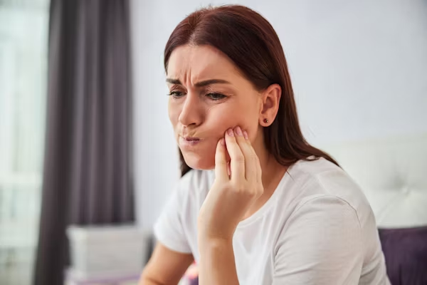 a woman experiencing tooth sensitivity